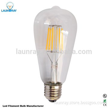ST64 Led Filament Bulb E27 4W 6W 8W Filaments Leds 120v 220v Dimmable